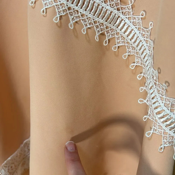 X by NBD - Women’s Mini Dress, “Paris” Lace, Flouncy Ruffle - Pink Blush, Small - Picture 12 of 17